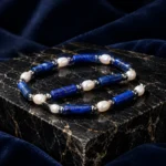دستبند لاجورد و مروارید Celestial | Lapis & Pearl Bracelet
