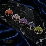 آویز سنگ طبیعی درخت زندگی | Tree of Life Gemstone Pendant