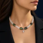 گردنبند حدید و کوارتز ستاره پرسورا | Celestial Hematite & Quartz Necklace