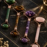رولر صورت سنگ طبیعی، رولر یشم و آمتیست، خرید رولر ماساژ صورت لوکس تهران | Natural Gemstone Face Roller