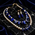 ست لاجورد و مروارید آکایو ژاپن | Lazward Lapis & Pearl Set
